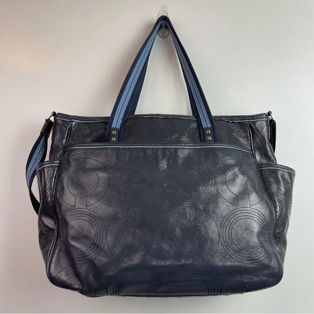 Coach Gray & Blue Diaper Tote Bag - Picture 3 of 7